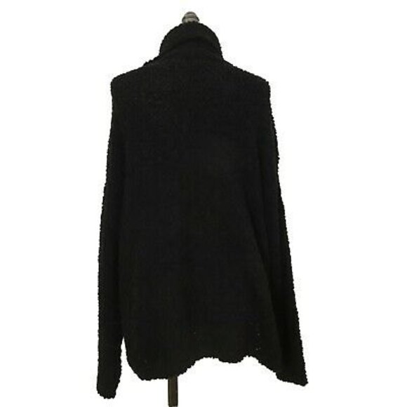Bobeau Popcorn Turtleneck Sweater Top Size M L Textured Black NEW Tag B50 - Picture 4 of 5